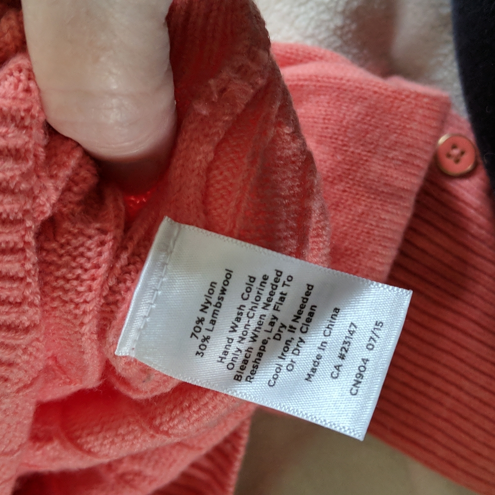 Lambswool blend Talbots cable knit sweater, size 1XP - Picture 4 of 4